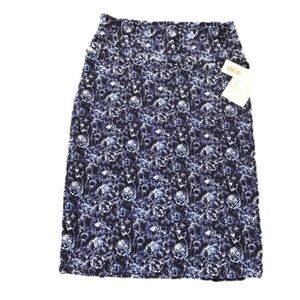 NWT LuLaRoe Pencil Skirt Blue Roses